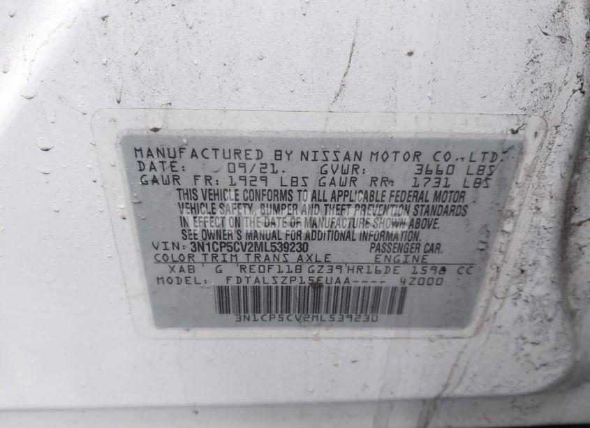 Photo 9 of 2021 Nissan Kicks SV XTRONIC CVT (VIN 3N1CP5CV2ML539230)