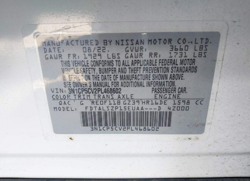 Photo 9 of 2023 Nissan Kicks SV XTRONIC CVT (VIN 3N1CP5CV2PL468602)