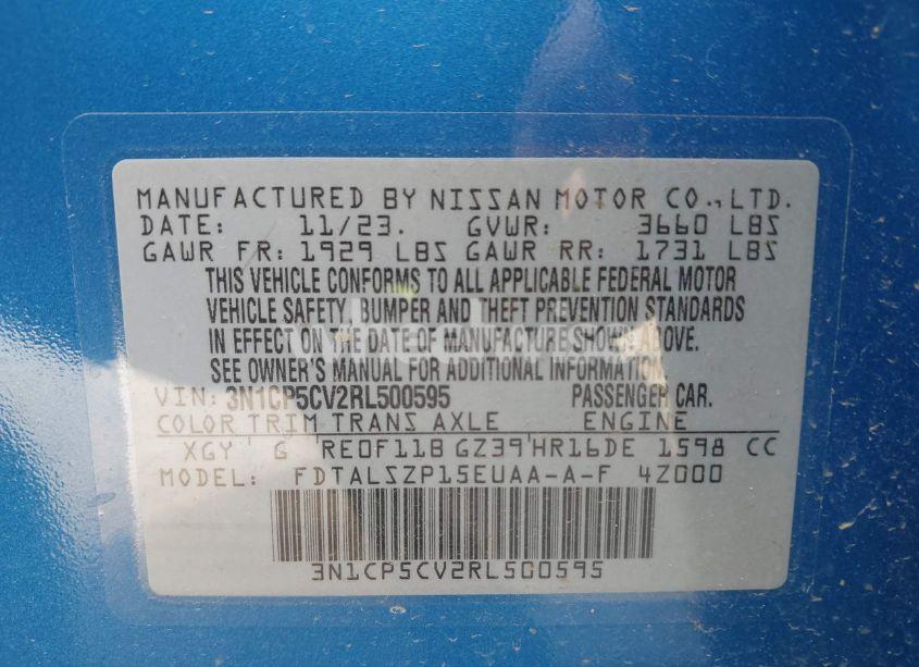 Photo 9 of 2024 Nissan Kicks SV XTRONIC CVT (VIN 3N1CP5CV2RL500595)