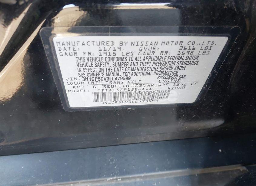 Photo 9 of 2020 Nissan Kicks SV XTRONIC CVT (VIN 3N1CP5CV3LL479599)