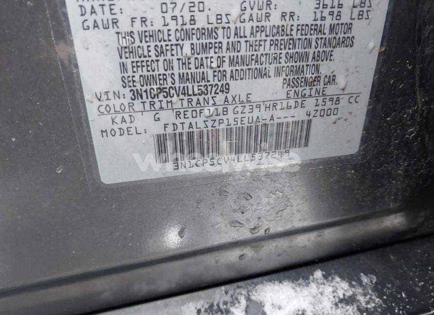 Photo 9 of 2020 Nissan Kicks SV XTRONIC CVT (VIN 3N1CP5CV4LL537249)