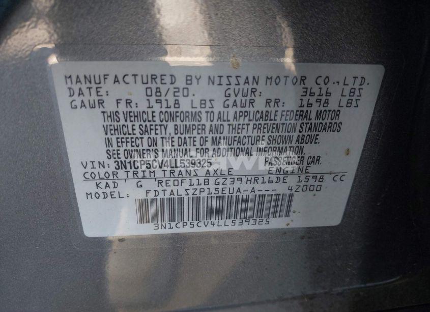 Photo 9 of 2020 Nissan Kicks SV XTRONIC CVT (VIN 3N1CP5CV4LL539325)