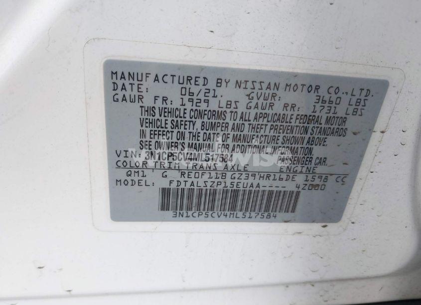 Photo 9 of 2021 Nissan Kicks SV XTRONIC CVT (VIN 3N1CP5CV4ML517584)