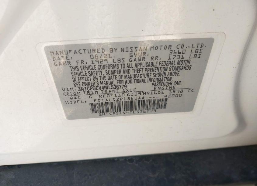 Photo 9 of 2021 Nissan Kicks SV XTRONIC CVT (VIN 3N1CP5CV4ML536779)