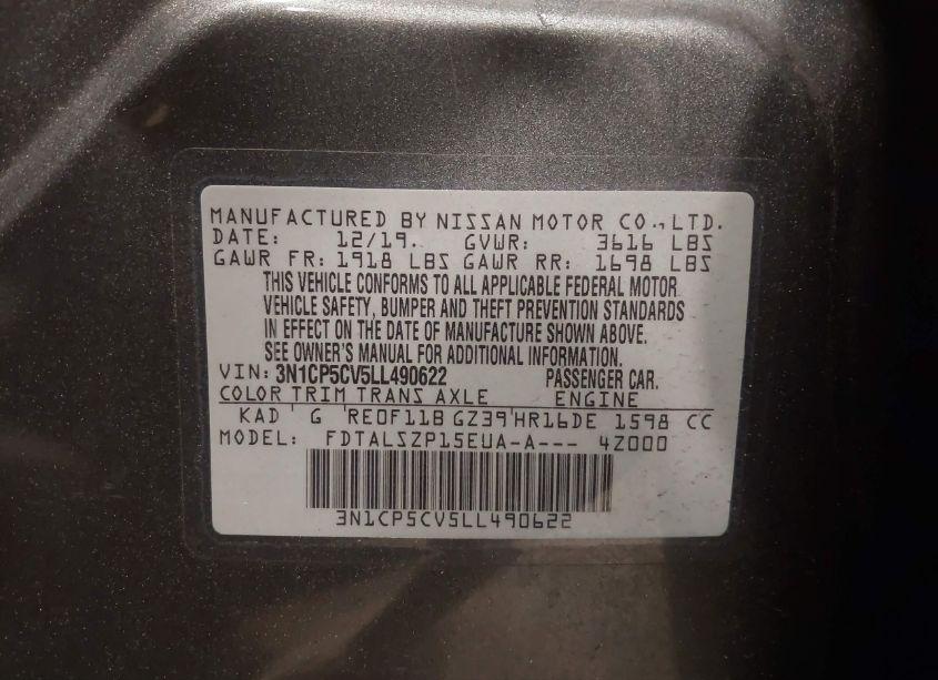 Photo 9 of 2020 Nissan Kicks SV XTRONIC CVT (VIN 3N1CP5CV5LL490622)