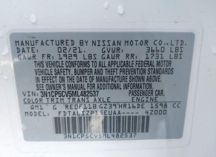 Photo 9 of 2021 Nissan Kicks SV (VIN 3N1CP5CV5ML482537)