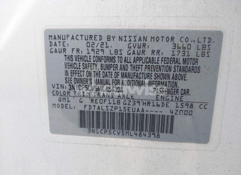 Photo 9 of 2021 Nissan Kicks SV XTRONIC CVT (VIN 3N1CP5CV5ML484398)