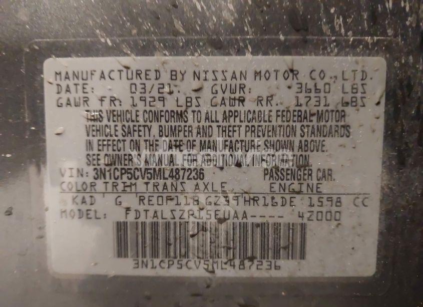 Photo 9 of 2021 Nissan Kicks SV (VIN 3N1CP5CV5ML487236)