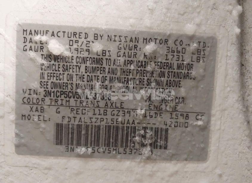 Photo 9 of 2021 Nissan Kicks SV XTRONIC CVT (VIN 3N1CP5CV5ML537388)