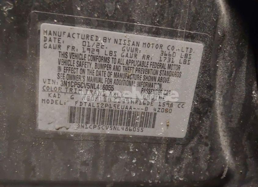 Photo 9 of 2022 Nissan Kicks SV XTRONIC CVT (VIN 3N1CP5CV5NL486055)