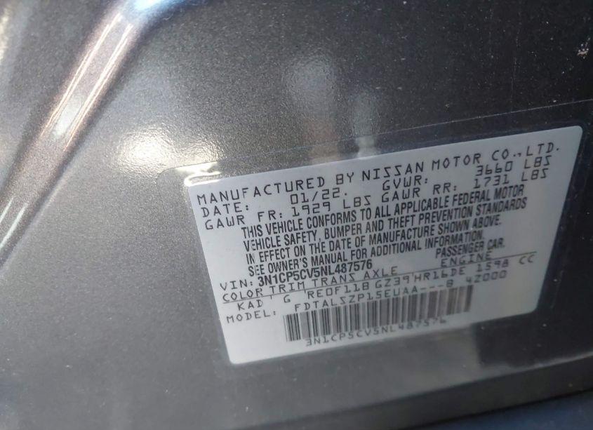 Photo 9 of 2022 Nissan Kicks SV XTRONIC CVT (VIN 3N1CP5CV5NL487576)