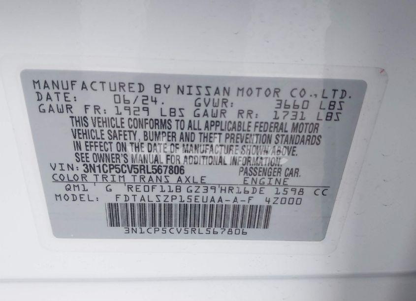 Photo 9 of 2024 Nissan Kicks SV XTRONIC CVT (VIN 3N1CP5CV5RL567806)