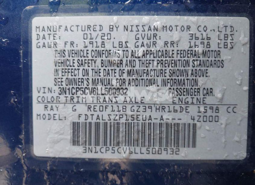 Photo 9 of 2020 Nissan Kicks SV XTRONIC CVT (VIN 3N1CP5CV6LL500932)