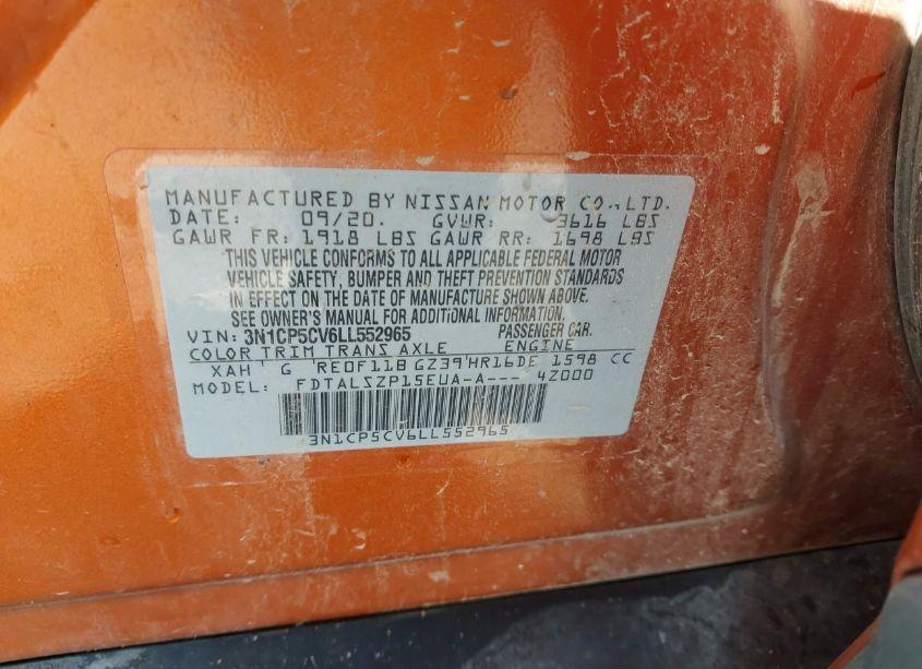 Photo 9 of 2020 Nissan Kicks SV XTRONIC CVT (VIN 3N1CP5CV6LL552965)