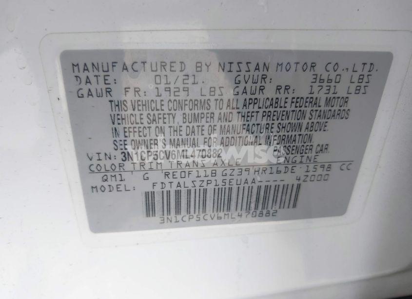 Photo 9 of 2021 Nissan Kicks SV XTRONIC CVT (VIN 3N1CP5CV6ML470882)