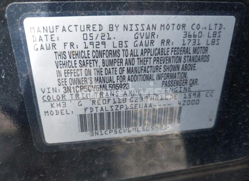 Photo 9 of 2021 Nissan Kicks SV XTRONIC CVT (VIN 3N1CP5CV6ML505923)