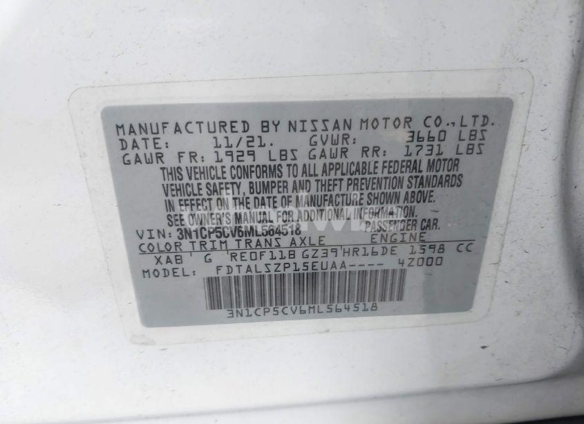 Photo 9 of 2021 Nissan Kicks SV (VIN 3N1CP5CV6ML564518)