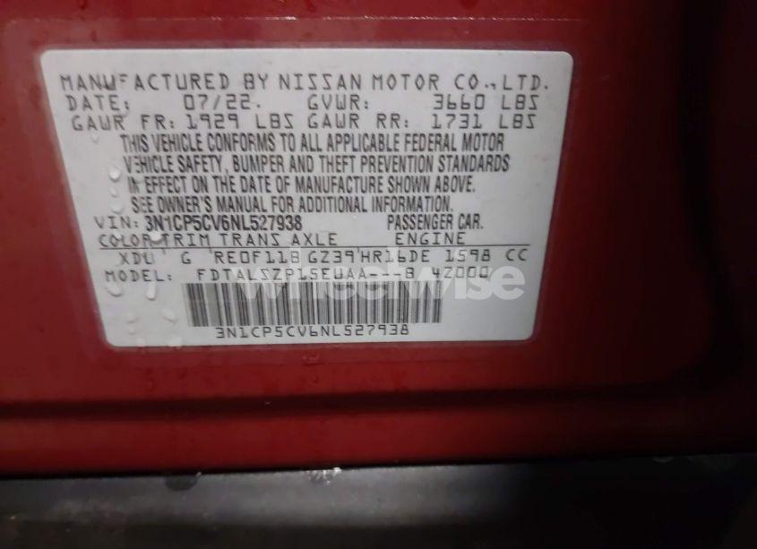 Photo 9 of 2022 Nissan Kicks SV XTRONIC CVT (VIN 3N1CP5CV6NL527938)