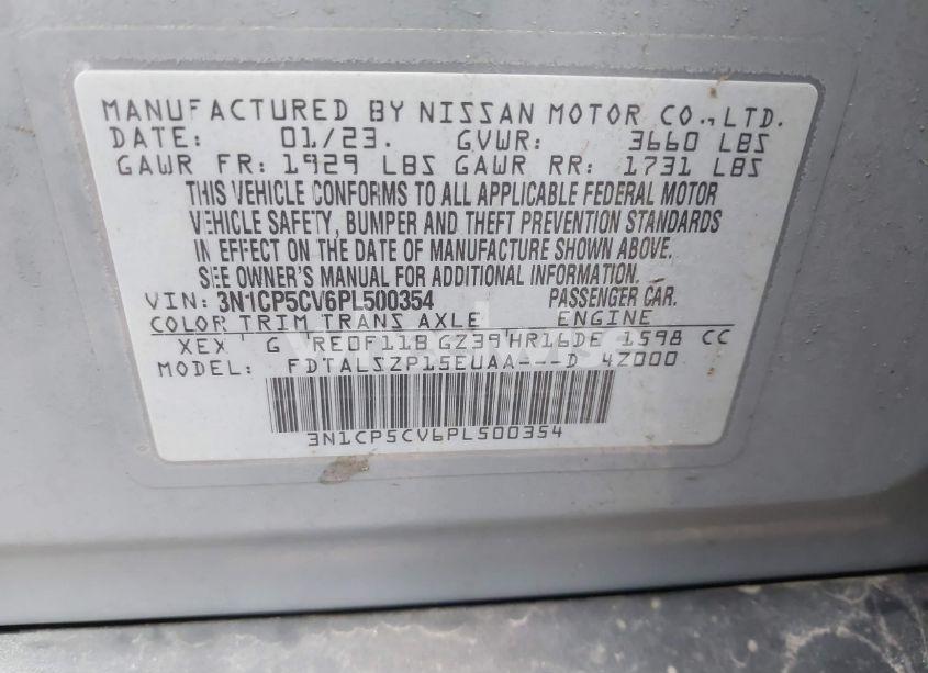 Photo 9 of 2023 Nissan Kicks SV XTRONIC CVT (VIN 3N1CP5CV6PL500354)