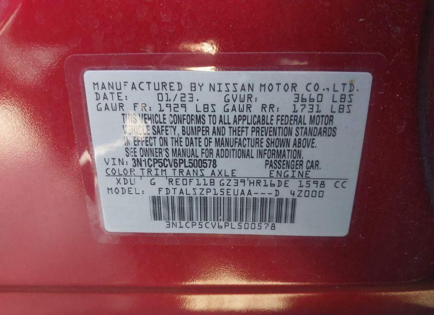 Photo 9 of 2023 Nissan Kicks SV XTRONIC CVT (VIN 3N1CP5CV6PL500578)