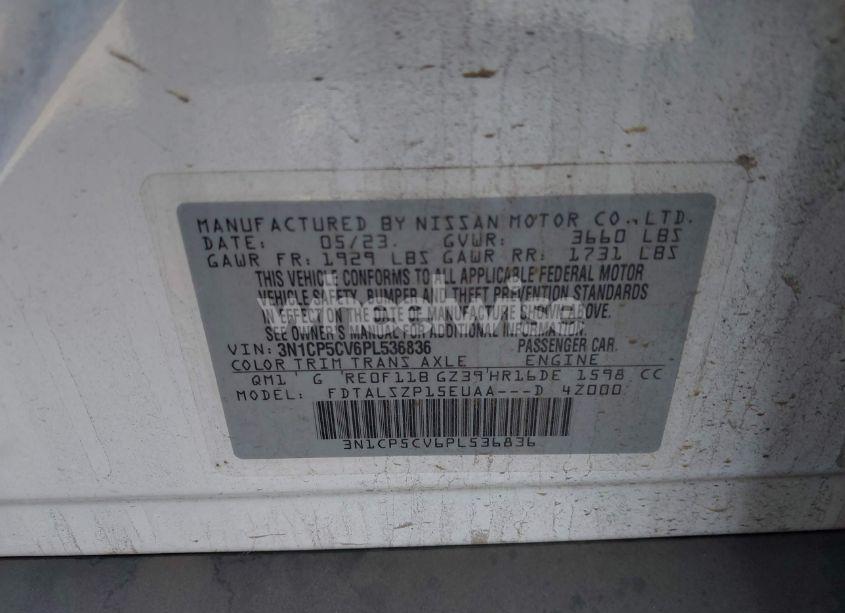 Photo 9 of 2023 Nissan Kicks SV XTRONIC CVT (VIN 3N1CP5CV6PL536836)