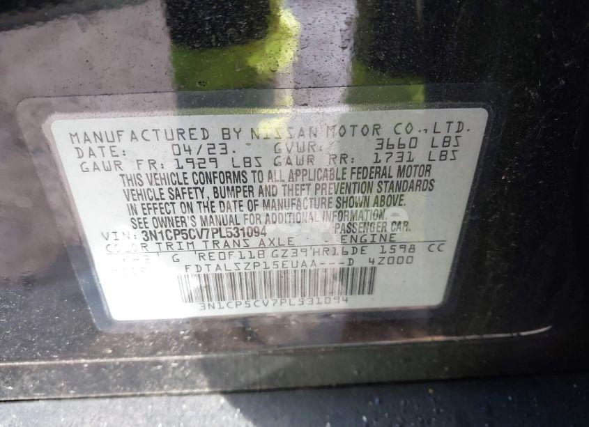 Photo 9 of 2023 Nissan Kicks SV XTRONIC CVT (VIN 3N1CP5CV7PL531094)