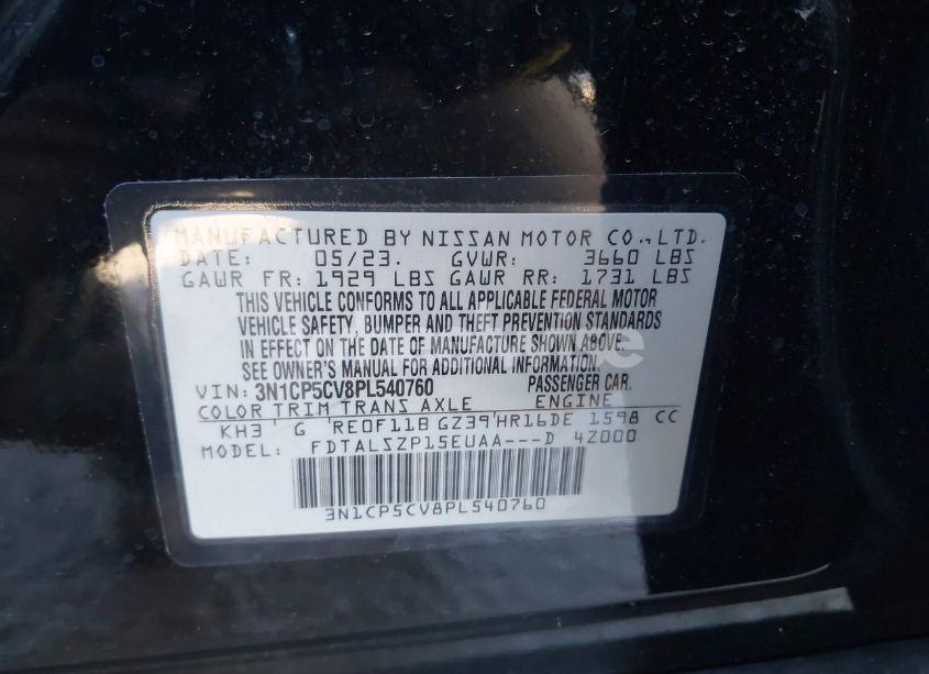 Photo 9 of 2023 Nissan Kicks SV XTRONIC CVT (VIN 3N1CP5CV8PL540760)