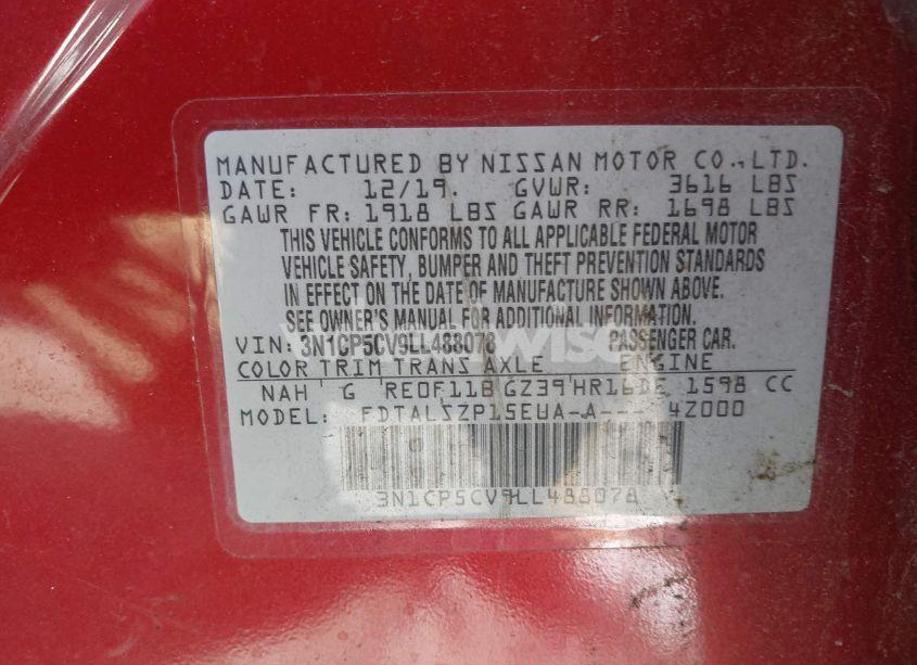 Photo 9 of 2020 Nissan Kicks SV XTRONIC CVT (VIN 3N1CP5CV9LL488078)