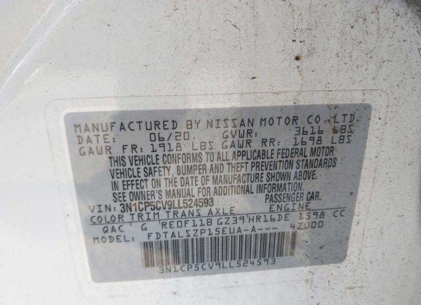 Photo 9 of 2020 Nissan Kicks SV XTRONIC CVT (VIN 3N1CP5CV9LL524593)