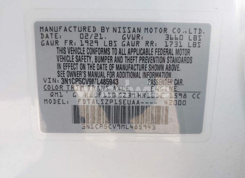 Photo 9 of 2021 Nissan Kicks SV XTRONIC CVT (VIN 3N1CP5CV9ML485943)