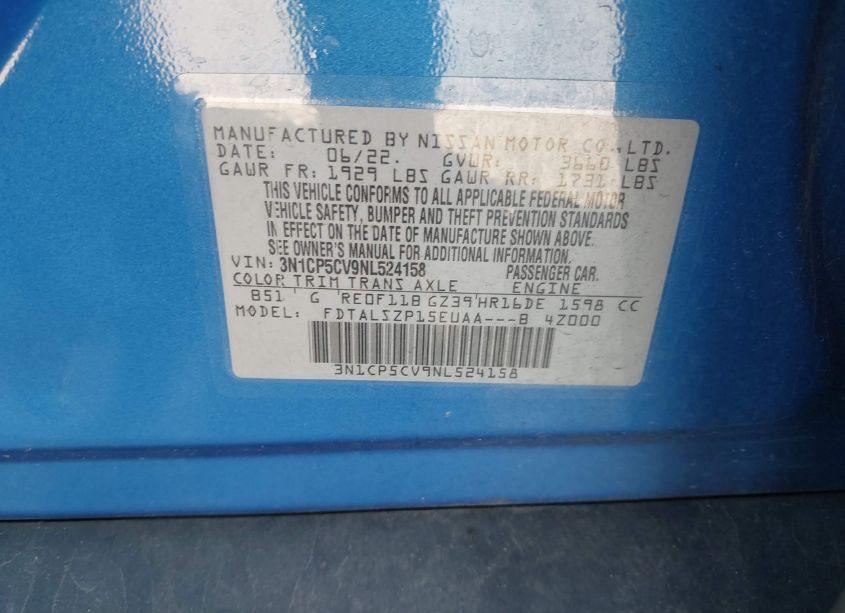 Photo 9 of 2022 Nissan Kicks SV XTRONIC CVT (VIN 3N1CP5CV9NL524158)