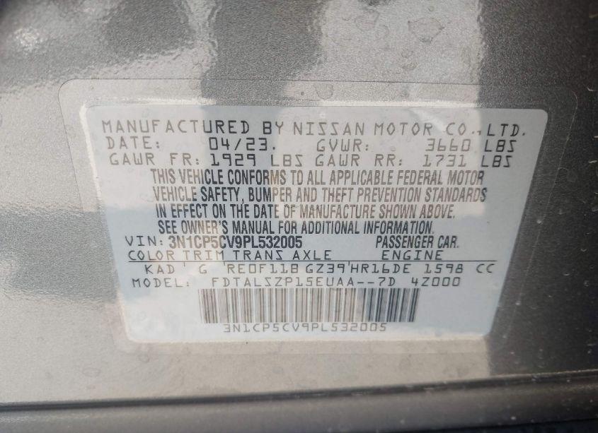 Photo 12 of 2023 Nissan Kicks SV XTRONIC CVT (VIN 3N1CP5CV9PL532005)