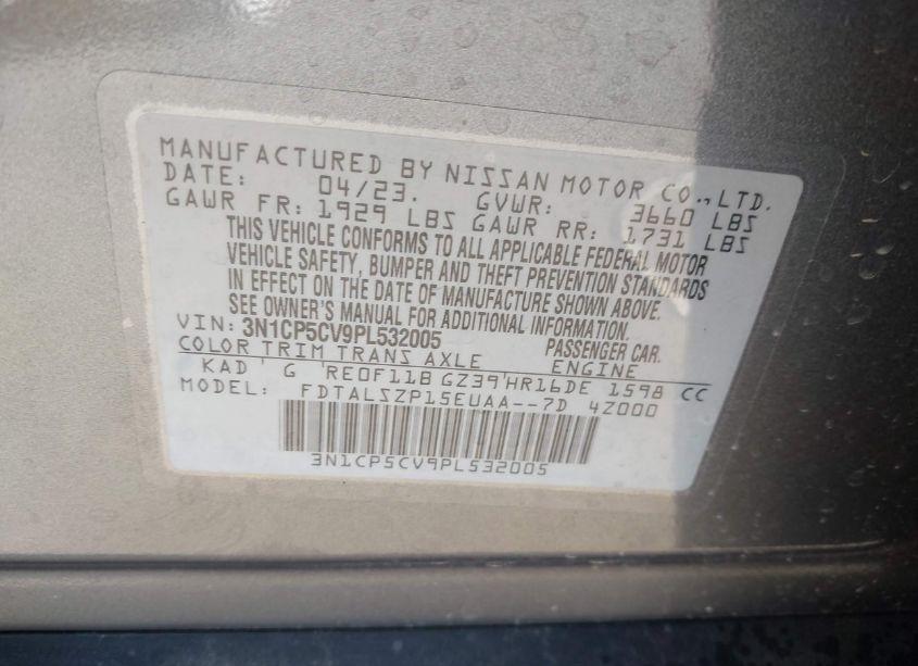 Photo 9 of 2023 Nissan Kicks SV XTRONIC CVT (VIN 3N1CP5CV9PL532005)