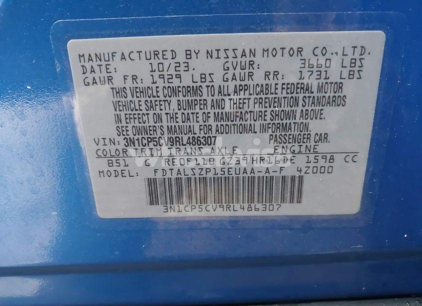 Photo 9 of 2024 Nissan Kicks SV XTRONIC CVT (VIN 3N1CP5CV9RL486307)