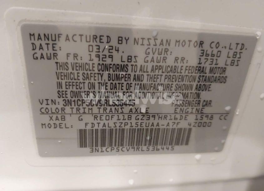 Photo 9 of 2024 Nissan Kicks SV XTRONIC CVT (VIN 3N1CP5CV9RL536445)