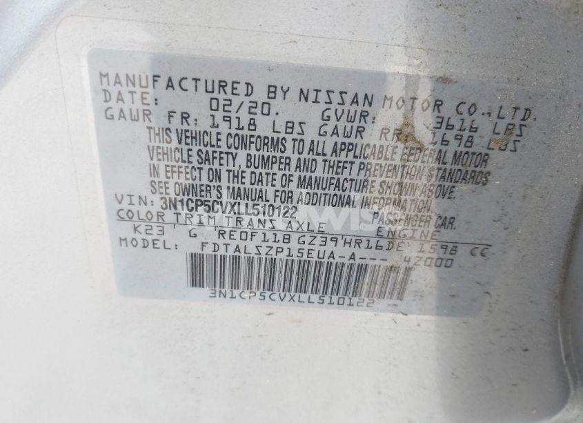 Photo 9 of 2020 Nissan Kicks SV XTRONIC CVT (VIN 3N1CP5CVXLL510122)