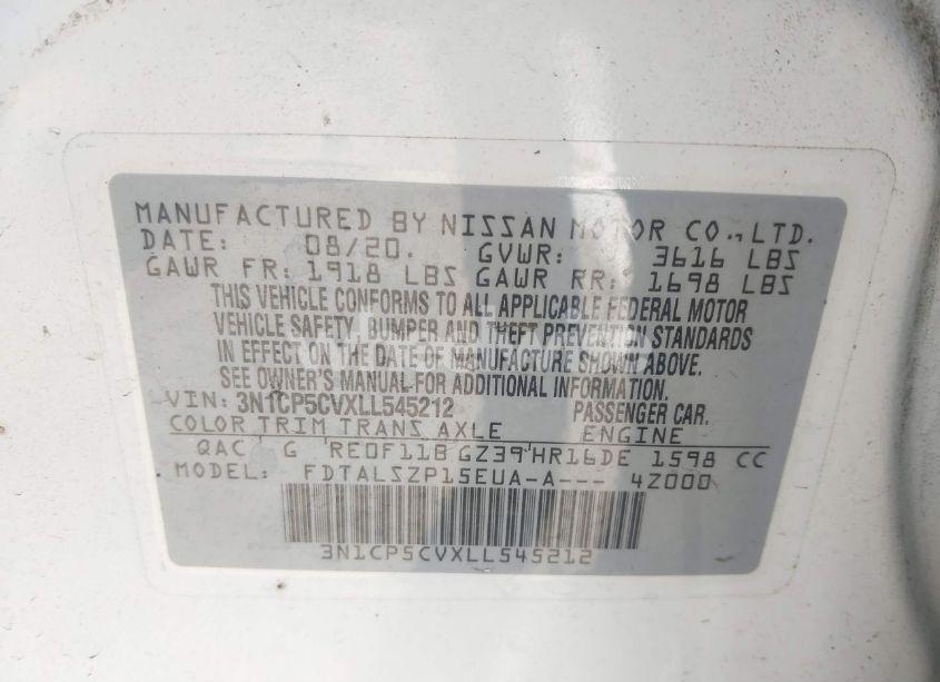 Photo 9 of 2020 Nissan Kicks SV XTRONIC CVT (VIN 3N1CP5CVXLL545212)