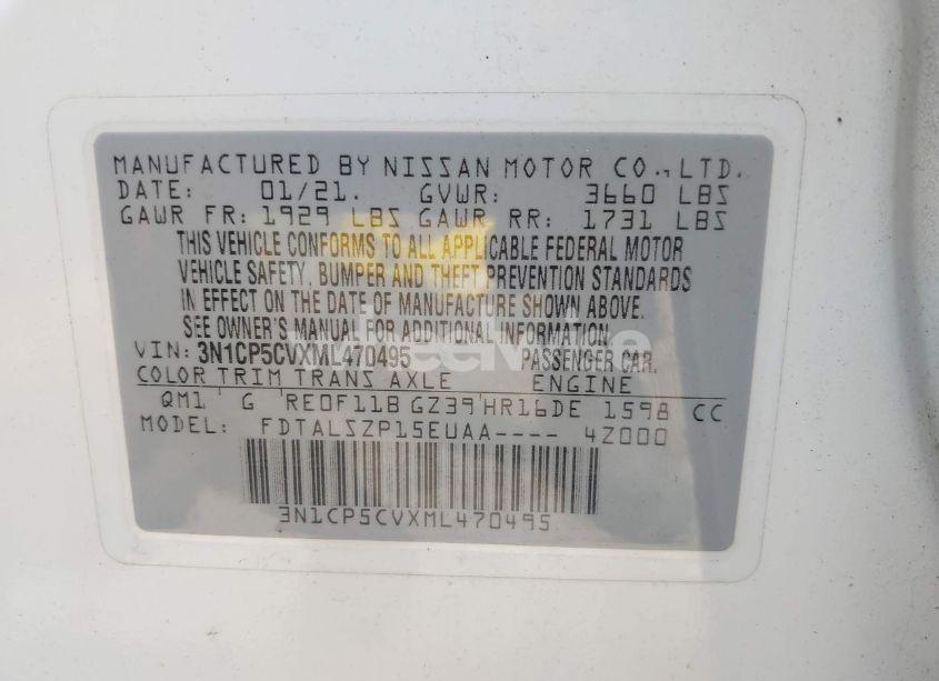 Photo 9 of 2021 Nissan Kicks SV XTRONIC CVT (VIN 3N1CP5CVXML470495)