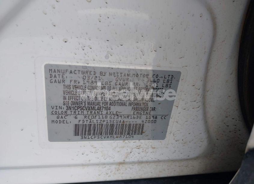 Photo 9 of 2021 Nissan Kicks SV XTRONIC CVT (VIN 3N1CP5CVXML487104)