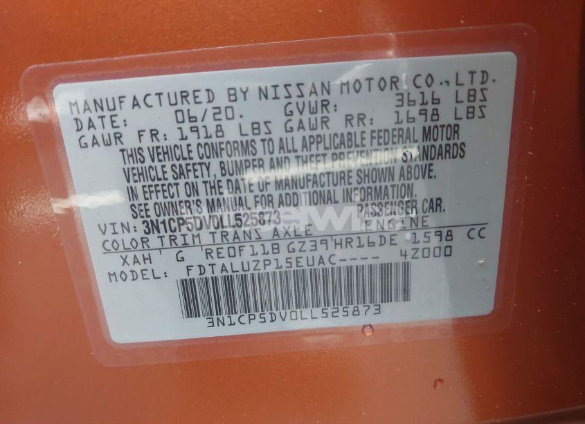 Photo 9 of 2020 Nissan Kicks SR XTRONIC CVT (VIN 3N1CP5DV0LL525873)