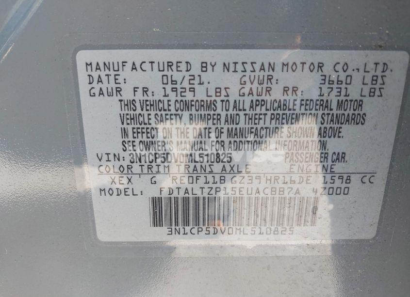 Photo 9 of 2021 Nissan Kicks SR XTRONIC CVT (VIN 3N1CP5DV0ML510825)