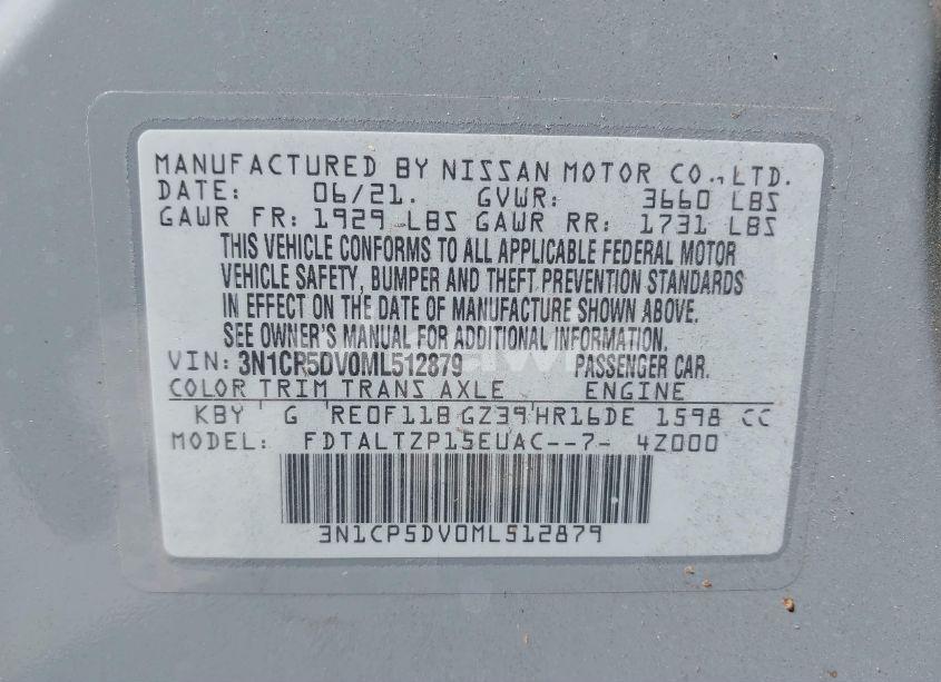 Photo 9 of 2021 Nissan Kicks SR XTRONIC CVT (VIN 3N1CP5DV0ML512879)