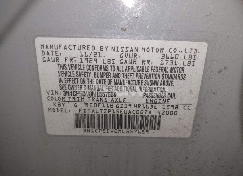 Photo 9 of 2021 Nissan Kicks SR XTRONIC CVT (VIN 3N1CP5DV0ML557689)