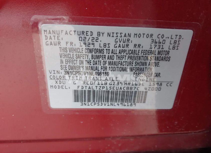 Photo 9 of 2022 Nissan Kicks SR XTRONIC CVT (VIN 3N1CP5DV1NL496189)