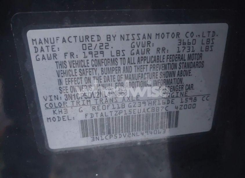 Photo 9 of 2022 Nissan Kicks SR XTRONIC CVT (VIN 3N1CP5DV2NL494063)