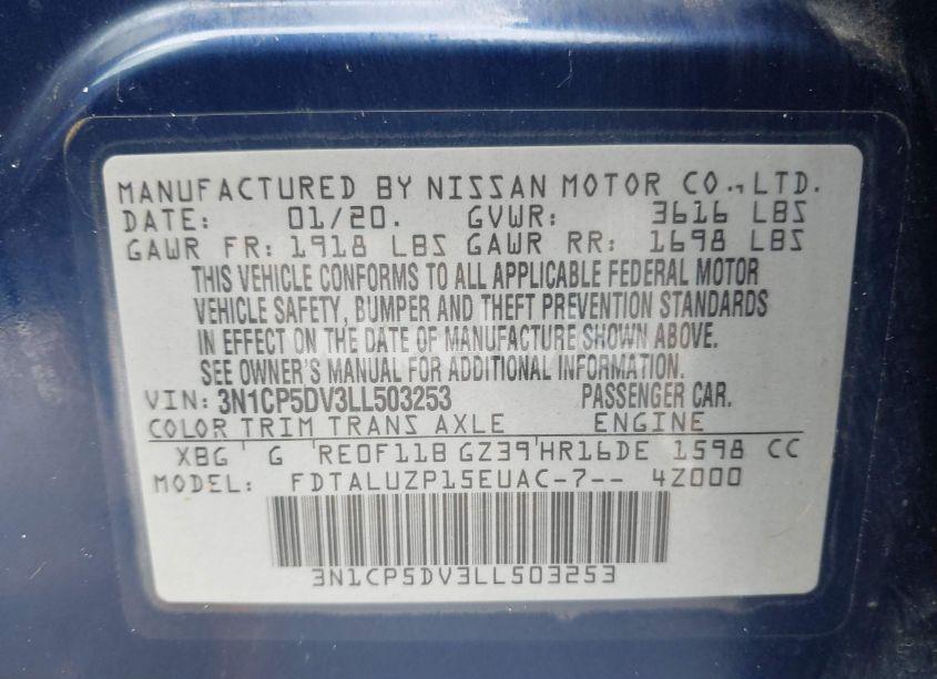 Photo 9 of 2020 Nissan Kicks SR XTRONIC CVT (VIN 3N1CP5DV3LL503253)