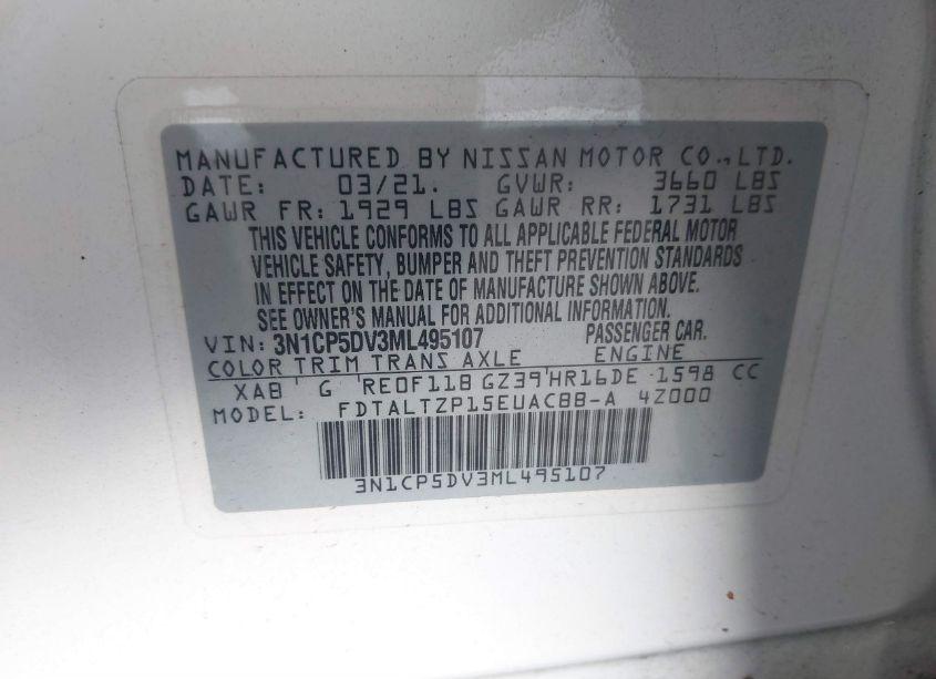 Photo 9 of 2021 Nissan Kicks SR XTRONIC CVT (VIN 3N1CP5DV3ML495107)