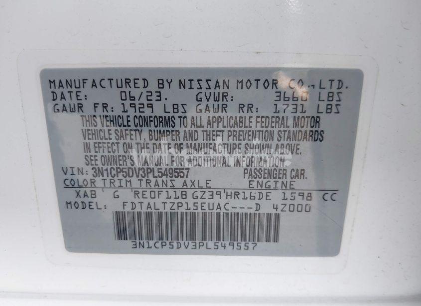 Photo 9 of 2023 Nissan Kicks SR XTRONIC CVT (VIN 3N1CP5DV3PL549557)