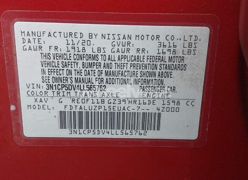 Photo 9 of 2020 Nissan Kicks SR XTRONIC CVT (VIN 3N1CP5DV4LL565762)