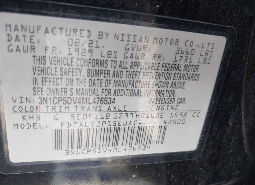 Photo 9 of 2021 Nissan Kicks SR XTRONIC CVT (VIN 3N1CP5DV4ML476534)